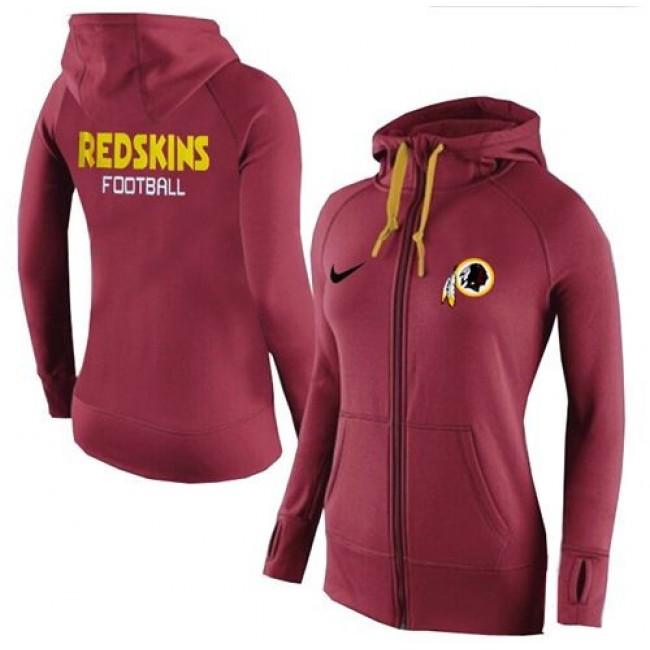 Women's Washington Redskins Full-Zip Hoodie Red-1 Jersey