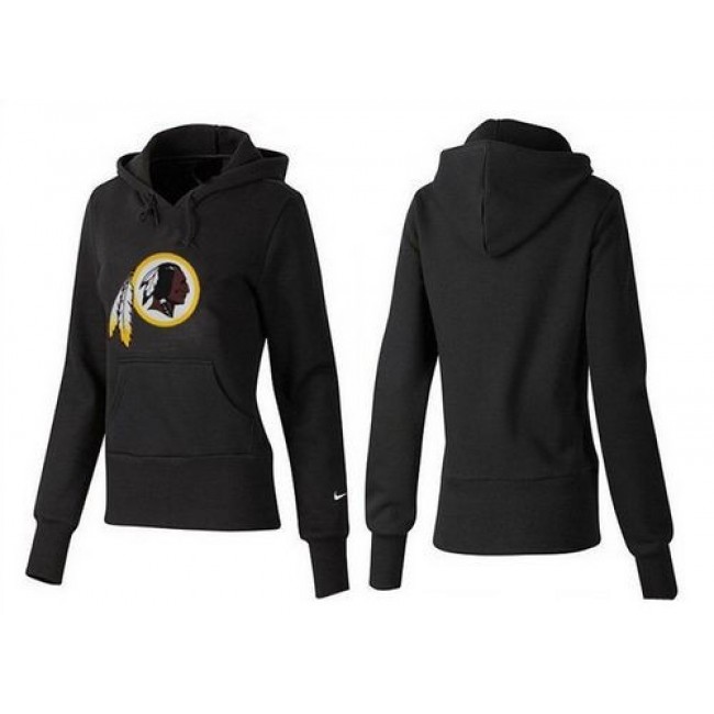 Women's Washington Redskins Logo Pullover Hoodie Black Jersey