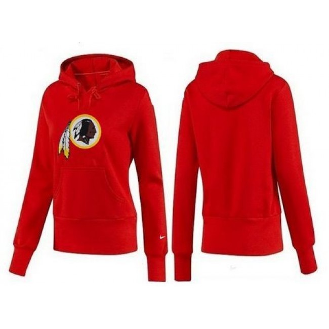 Women's Washington Redskins Logo Pullover Hoodie Red Jersey