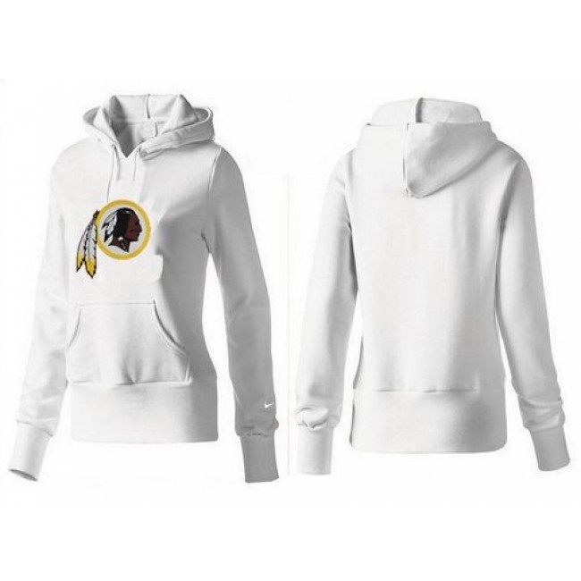 Women's Washington Redskins Logo Pullover Hoodie White Jersey